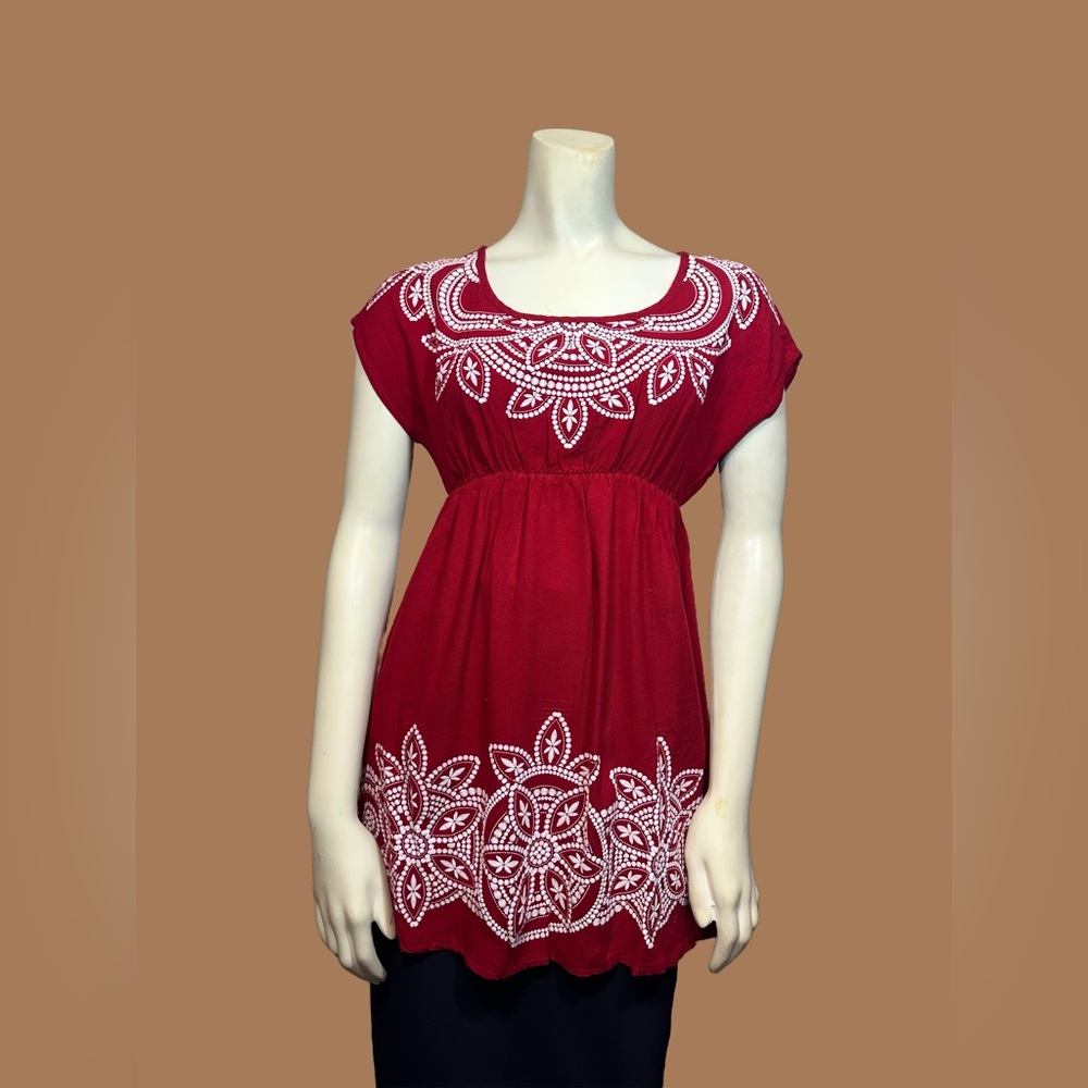 Papaya Red Tunic Top